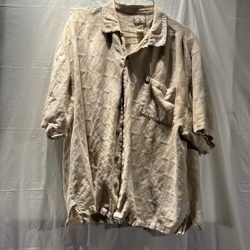 ORIGINAL ISLAND SPORT Men's Short Sleeve Button Hawaiian Floral Shirt Medium